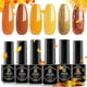 thumbnail image 1 of MEFA Kit de esmalte de uñas de gel con luz UV, 28 colores, juego de esmalte de uñas de gel para otoño e invierno, color marrón dorado, kit de iniciación de esmalte de uñas con base y capa superior mat, 1 of 4