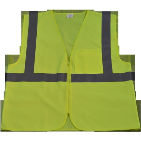 

LV2-CB0-2X-3X Safety Vest ANSI Class 2 Lime Solid Zipper Closure1 Chest Pocket 2X & 3X