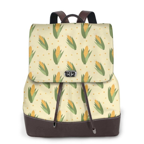 Fotbe Yellow Corn Mochila Bolso con Estampado para Mujer, Mochila Antirrobo de Nylon Impermeable, Bolsa Ligera de Hombro
