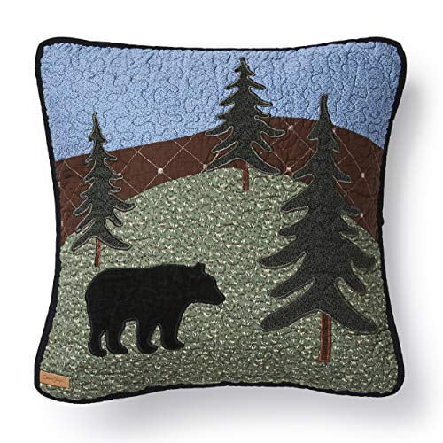 Throw Pillow - Bear Lake by Donna Sharp - Lodge Decorative Throw Pillow with Bear Pattern - Square