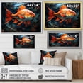 thumbnail image 4 of Designart "Orange Fish in Geometric Style II" Animals Floater Framed Wall Decor, 4 of 7