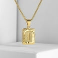 thumbnail image 4 of Womens Mens Gold Filled A-Z Initial Necklace Letter Pendant Box Chain Unisex 22Inch, 4 of 7