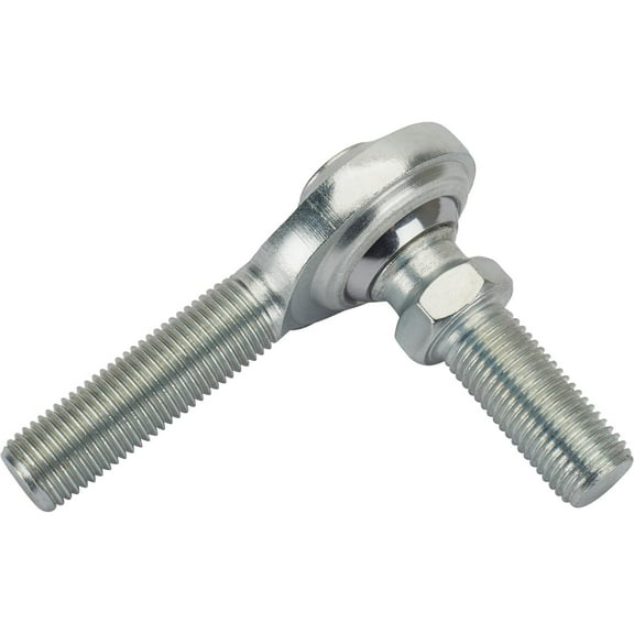 3/8 Inch RH Male Heim Joint Rod Ends with Stud, Zinc Plated Steel - Ideal for Carb, Shift Linkages, Tie Rod Assemblies - Teflon-Lined Spherical Bearing, 3/8"-24 Fine Thread with Built-in Hex