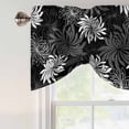 thumbnail image 4 of Tie Up Valance for Windows Chrysanthemum Curtains Valances Rod Pocket Valance Window Treatments Vintage Grey Black Floral Balloon Curtains for Kitchen Living Room Bedroom Bathroom Decor 54x18 Inch, 4 of 9