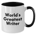 thumbnail image 2 of Funny Writer Gifts from Family, Inspirational Two Tone Coffee Mug, 'World's Greatest Writer' Quote, Father's Day Unique Gifts for Men, 2 of 11