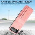 thumbnail image 5 of Dteck Case for Samsung Galaxy Z Flip 3 5G (2021),Shockproof Leather Hybrid PC Slim Card Holder Wallet Back Case Lightweight Cover,Pink, 5 of 9