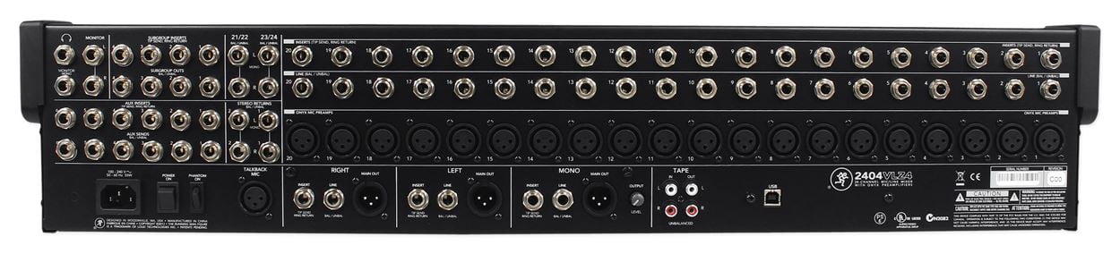 Mackie 2404VLZ4 24-Channel 4-Bus FX Mixer w/USB + (20) XLR Cables 2404-VLZ4
