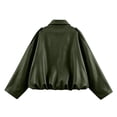 thumbnail image 6 of Stamzod Womens Fashion Leather Jacket Casual Batwing Sleeve Cropped Bomber Jacket Women 2026 Zip Up Fall Coats, 6 of 6
