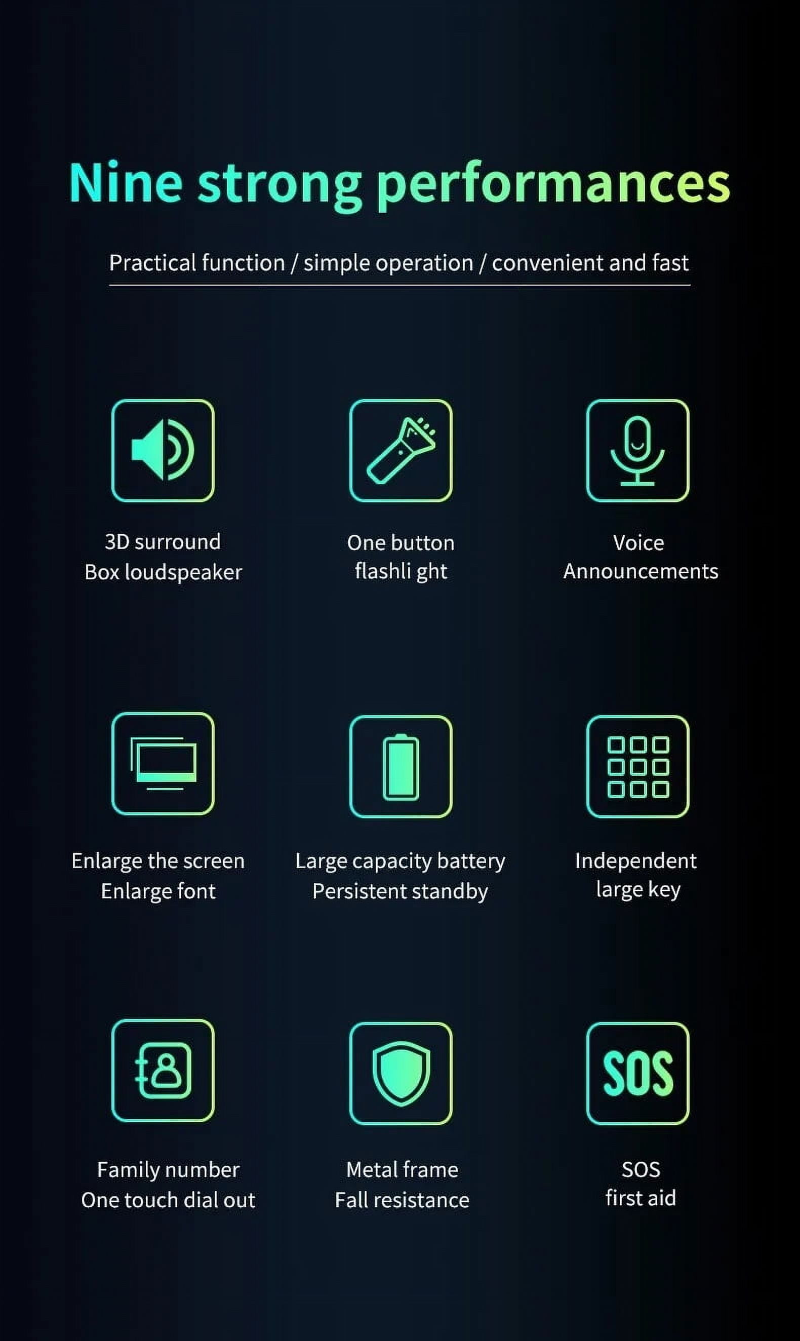 YEEMI Q8 GSM 2G Rugged Phone Big Battery Dual Flashlight 2.4inches HD Screen Dual SIM Mobile Phone Large Button Cellphone
