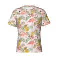 thumbnail image 3 of Naloa Tropical Flamingo Pineapple Men's T-Shirt Sport T-shirt Men's Basic Tee Casual Men's Shirt, Round Neck, Short Sleeves - Large, 3 of 5