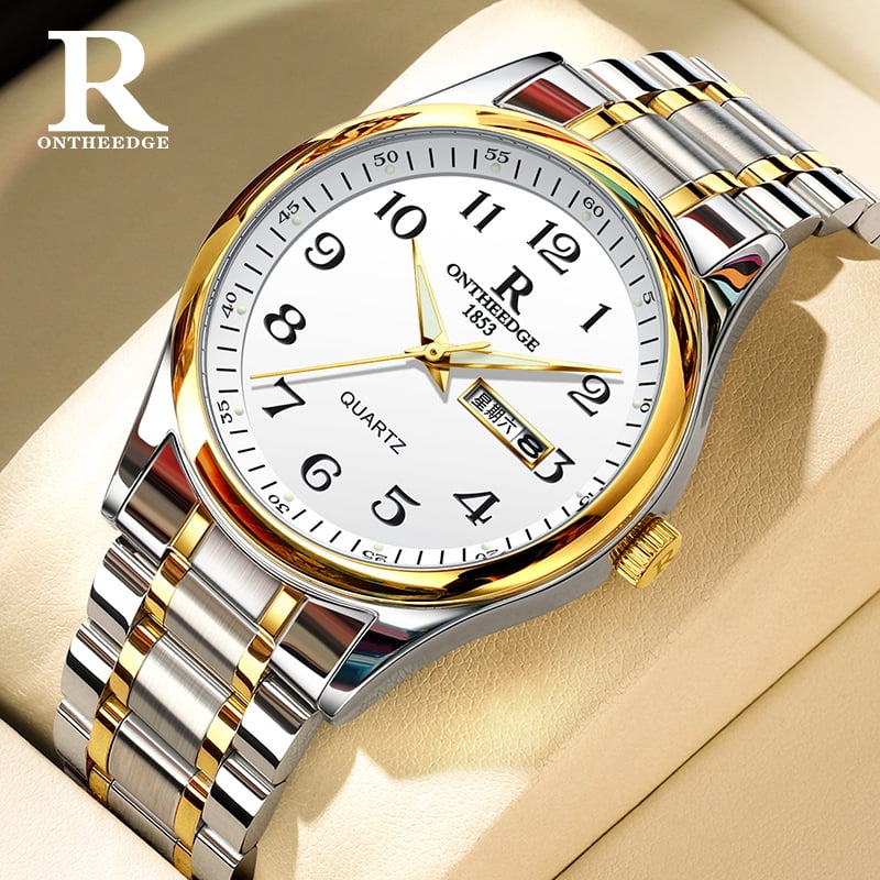 New large-number watch for men, featuring large-number display, waterproof, luminous, business-style and luxury men's wristwatch