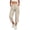 Beige, variant on Women's Cargo Capri Pants, Elastic Waist Side Split Fall Stretchy Casual Cropped Work Trousers Light Blue Size XL