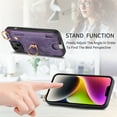 thumbnail image 6 of Wallet Case Compatible with iPhone 15 Plus with Card Holder, 360° Rotation Finger Ring Stand PU Leather Cover Drop Protection with Magnetic Snap Case Cover for iPhone 15 Plus - Purple, 6 of 8