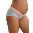 thumbnail image 4 of INSPIRE CHIC Women's Low Waist Ice Silk Seamless Maternity Briefs Pregnancy Under the Bump Underwear XL Gray, 4 of 4