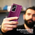 thumbnail image 6 of RegSun for Galaxy S21 Ultra Case,Shockproof 3-Layer Full Body Protection [Without Screen Protector] Rugged Heavy Duty High Impact Hard Cover Case for Samsung Galaxy S21 Ultra,Purple/Pink, 6 of 7