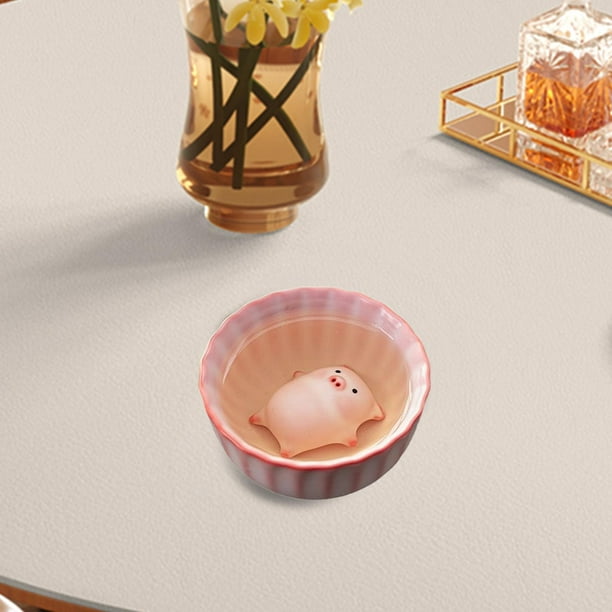 Figura en miniatura de taza de té de cerámica con mascota de té, regalo de colección, estatua de cerdito, taza de té de Kung Fu para oficina y sala de 120 ml