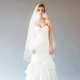 thumbnail image 5 of 2 Tier Wedding Bridal Veil with Comb White Ivory Cut Edge Waltz Length, 5 of 7