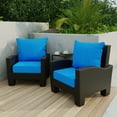 thumbnail image 2 of Jordan Manufacturing 46.5" x 24" Celosia Princess Blue Crosshatch Rectangular Outdoor Deep Seat Chair Cushion Set with Welt, 2 of 11