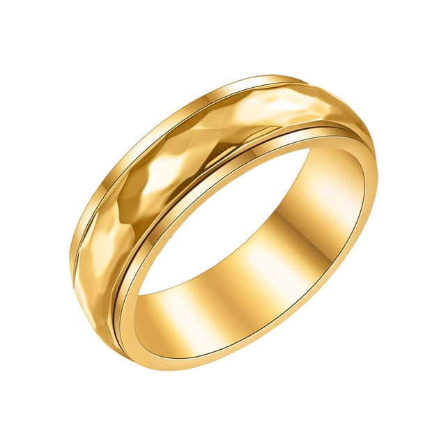 Guardurnaity Anillo de acero de titanio portátil duradero rombo anillos de dedo de moda impermeable tamaño pequeño joyería regalo Festival Ropa, zapatos y accesorios Miscelánea 9 oro