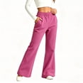 thumbnail image 6 of yillto Girls Fleece Sweatpants Elastic Waist Loose Wide Leg Pants Kids Fall Winter Casual Pant with Pockets, 6 of 7