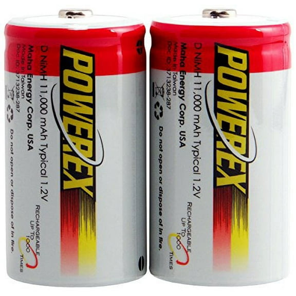 Powerex MH-2D110 Powerex D 11000mAh Rechargeable Batteries - 4 pack