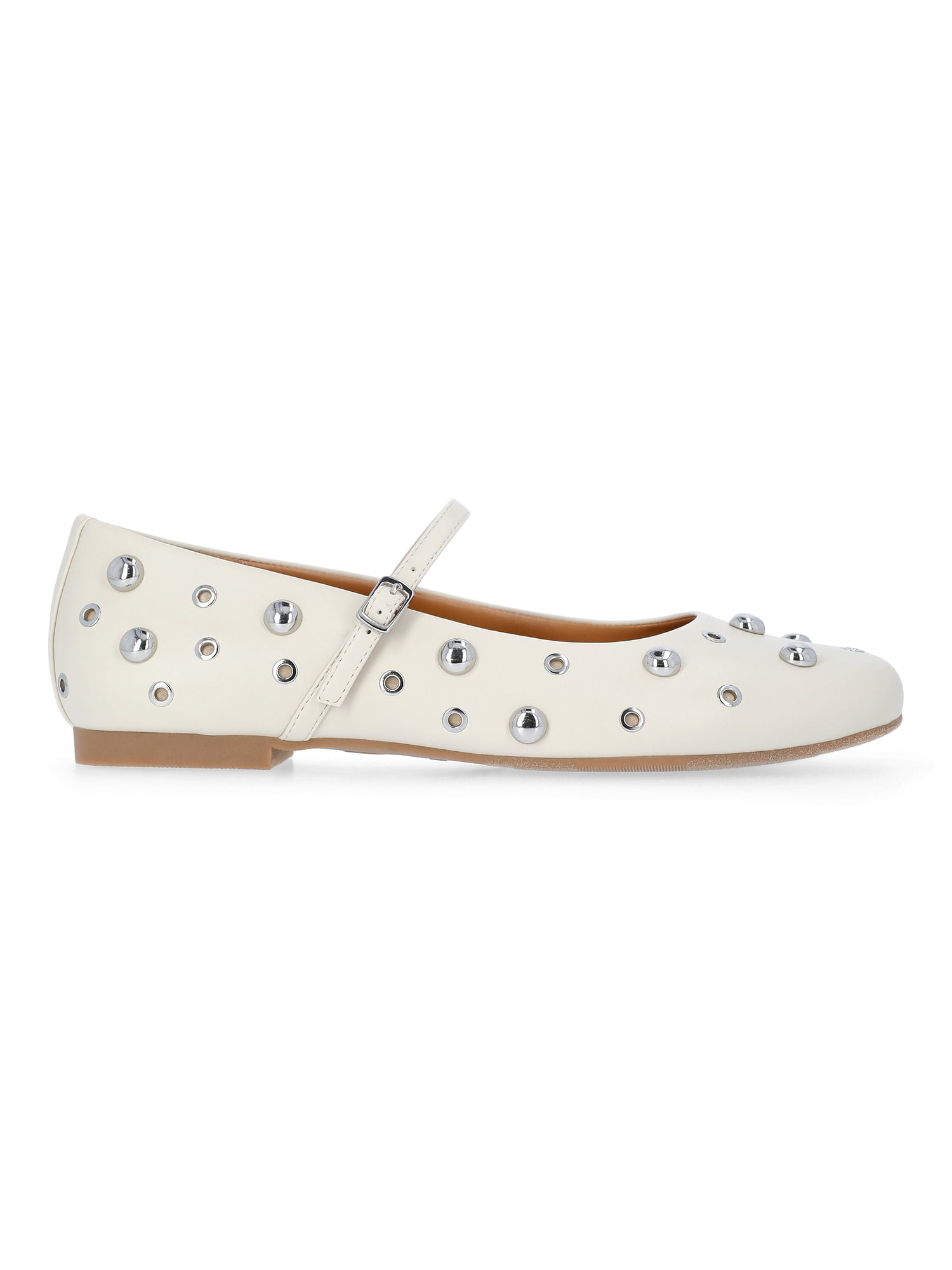 Time and Tru Women's Studded Mary Jane Flats