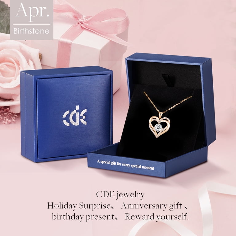 CDE Love Heart Pendant Necklaces for Women 925 Sterling Silver
