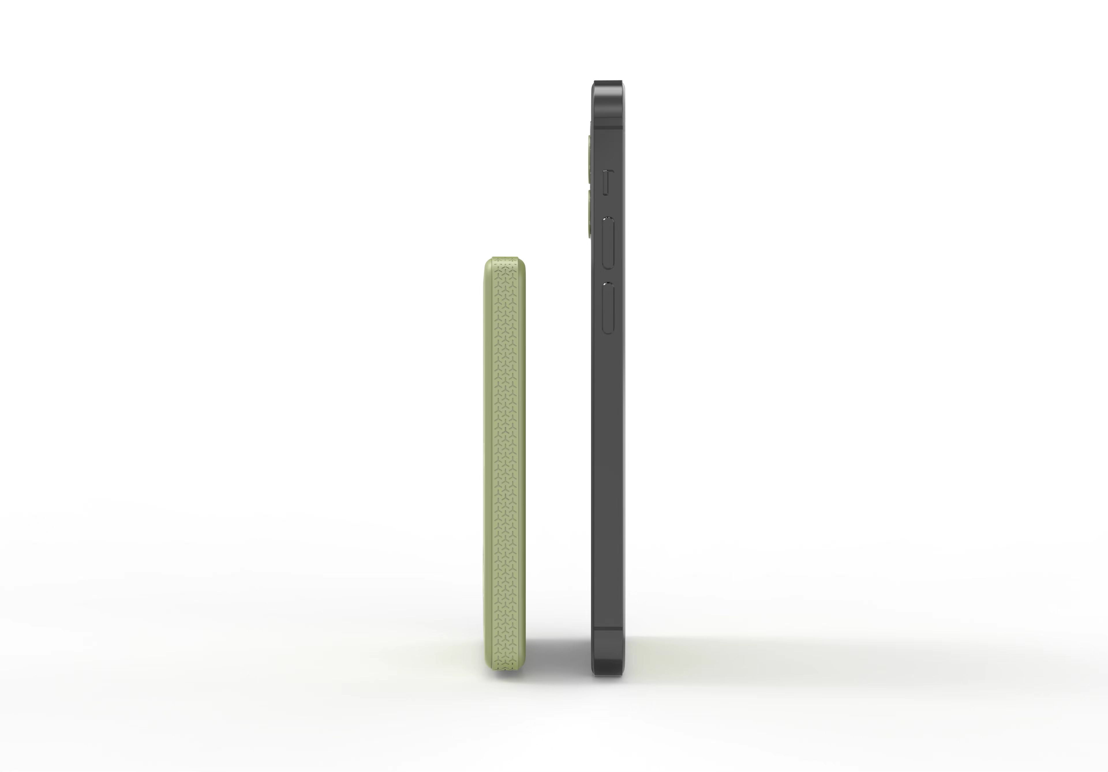 Gallevant 5000mAh Magnetic Wireless Power Bank: Compact, Stylish, Multi-Device Charging, with Built-in Kickstand and USB-C Port – Portable, Fast Charging for iPhone & Android, Olive