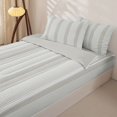 thumbnail image 2 of Castle Fairy Tribal Thin Vertical Stripe Zipper Full Size Comforter Sets with Fitted Sheet and 2 Pillowcases,Minimalism Wide Band Zipper Bedding Set,Greige White,Reversible, 2 of 5