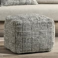 thumbnail image 3 of Pemberly Row Pouf Transitionnel 18 Pouces en Tissu Recyclé pour Intérieur et Extérieur Gris, 3 of 5