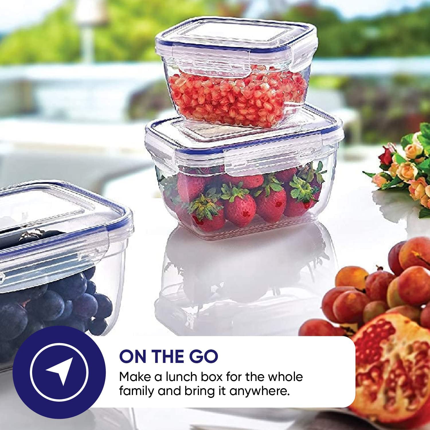 Superio Rectangular Sealed Containers For Food (4 Pack), (2) 4.2 Quart, (2)  2.5 Quart Plastic Container With Lid Keeps Food Fresh- For Pantry, Fridge