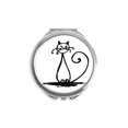 thumbnail image 1 of Queue de Chat Bouclée Miroir Compact Rond Portable de Poche en Verre, 1 of 3