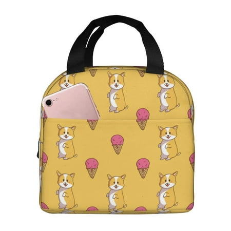 Insulated Lunch Bag for Women Men - Cute Dog Ice Cream Leakproof Cooler Lunch Box for Women Men  Lunch Tote Bags for Work School Picnic Travel