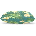 thumbnail image 3 of Tropical Blossom Flowers Velvet Oblong Lumbar Plush Throw Pillow Cover/Shams Cushion Case - 16x24in - Decorative Invisible Zipper Design for Couch Sofa Pillowcase Only, 3 of 5