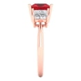 thumbnail image 3 of Clara Pucci 14K Rose Gold 2.5ct Ruby Three-Stone Ring for Women, 3 of 8