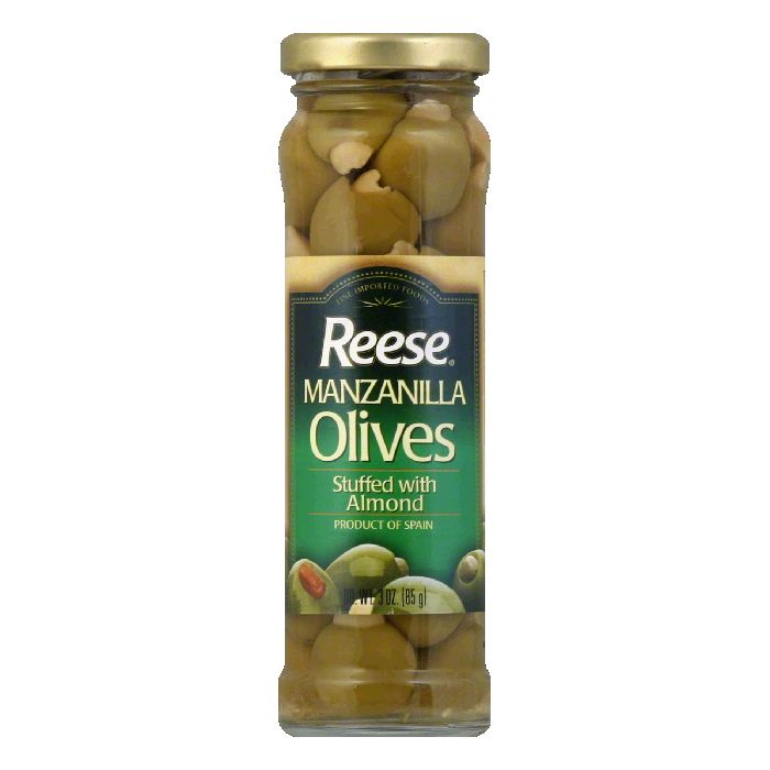 Reese Almond Stuffed/Placed Olives, 3 OZ (Pack of 12)