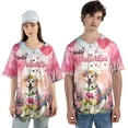 thumbnail image 4 of Hello Valentine’s Day Labrador Retriever Flower Crown Romantic Pink Floral All Over Print 3D Baseball Shirt Lab Dog Lover Gifts Softball Sport - 00031, 4 of 6