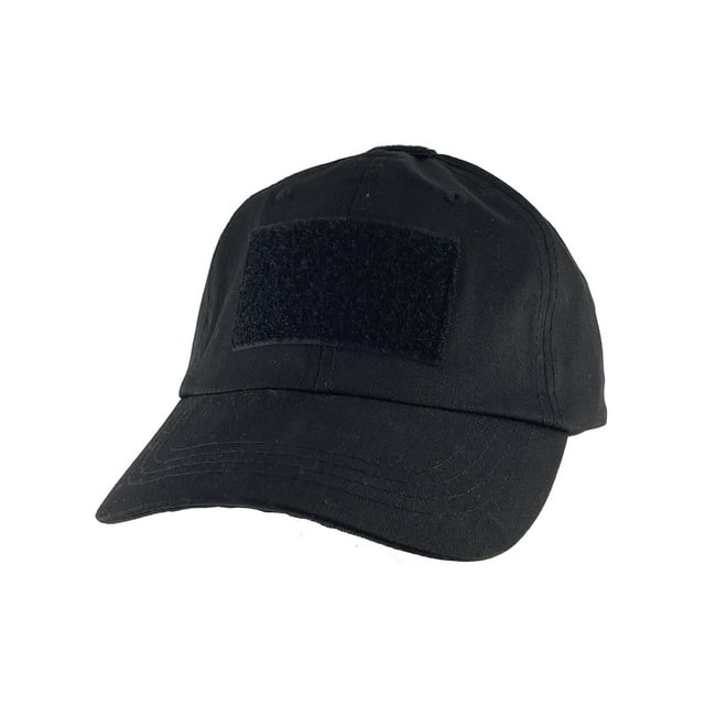 Top Headwear Blank Patch Adjustable Baseball Cap - Black