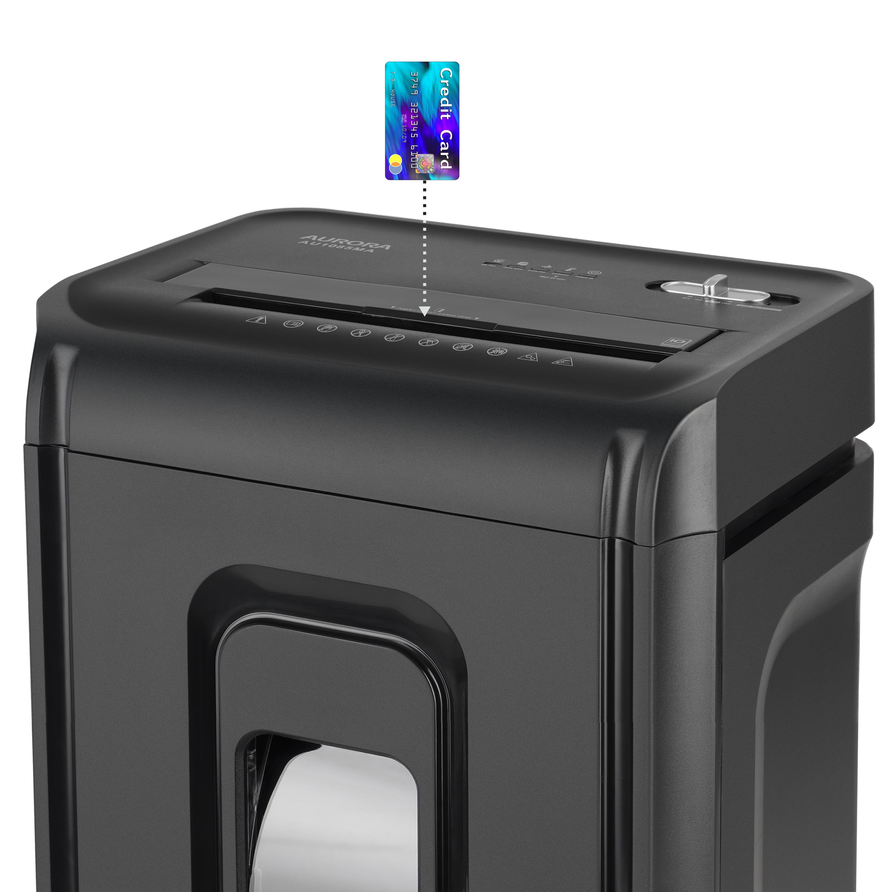 Aurora AU1035XA 10-Sheet Crosscut Paper/Credit Card Shredder with 4-Gallon Pullout Wastebasket