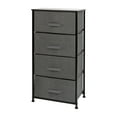 thumbnail image 2 of Emma + Oliver 4 Drawer Vertical Storage Dresser with Black Wood Top & Gray Fabric Pull Drawers, 2 of 11