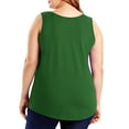 thumbnail image 6 of Ladies Plus Size Tank Tops, Loose Fitting Sleeveless Solid Tee 2025 New Summer Casual Round Neck Sleeveless Shirts Flowy Blouse Plus Size Tank Tops for Women Green XXL, 6 of 7