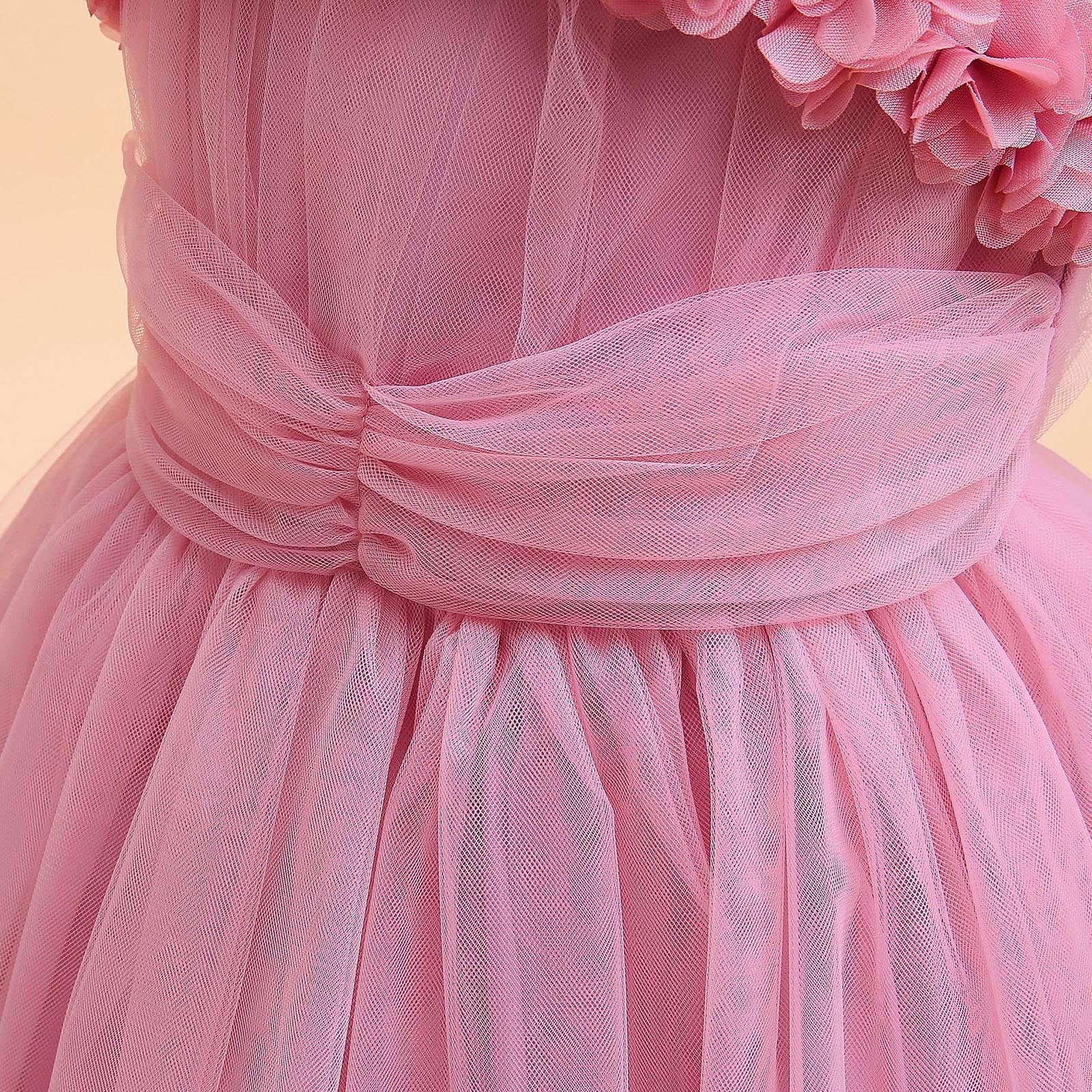 Wedding Guest Dresses for Girls 225 Size 6-17 Juniors Teens Elegant Sleeveless Floral A-Line Solid Tulle-Tutu Flower Girls Prom Dress