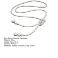 thumbnail image 7 of Soumake Faux Pearl Necklace White Color Knotted Beaded Long Tassel Neck Chain Elegant Dress-Up Alloy Jewelry Women Dress Sweater Necklace Accessories Jewelry Gift, 7 of 7
