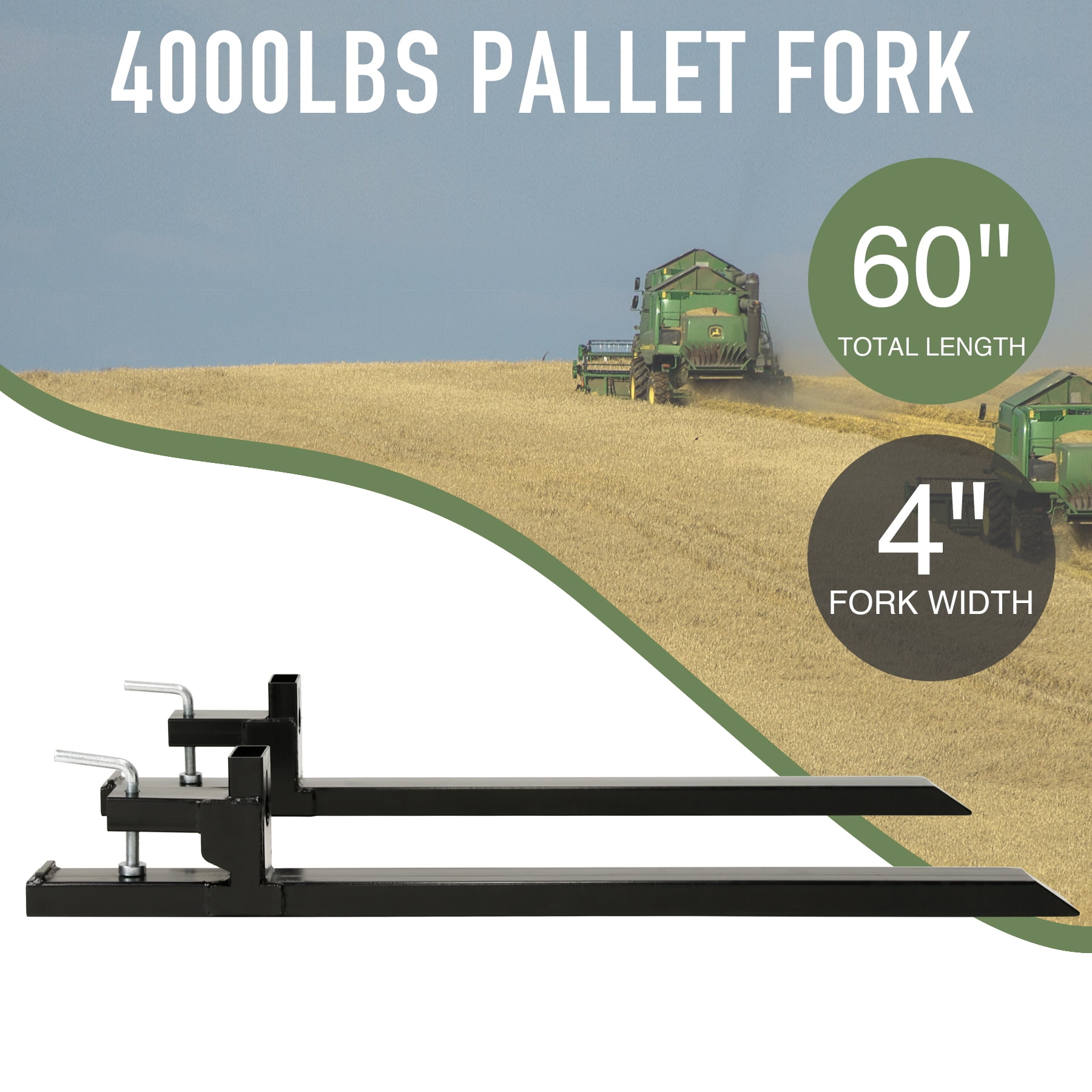 Clamp on Pallet Forklift Tractor Attachment 43” 4000lb Backhoe for Bucket Loader