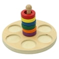 thumbnail image 3 of TISHITA Montessori Wooden Stacking Rings Toys Color Recognition Sorting Geometric Building Blocks Wooden Rainbow Stacker Boys Girls, 3 of 5