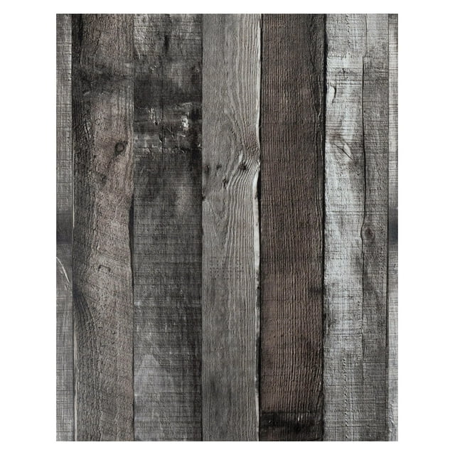 Yun-Aeon 17.3 "" X 1200 "" Madera Natural-Gris Oscuro Papel De Contacto De Madera Papel Tapiz Para Despegar Y Pegar Papel Tapiz Autoadhesivo Extraíble Vintage Papel De Pared De Imitación De Madera Est