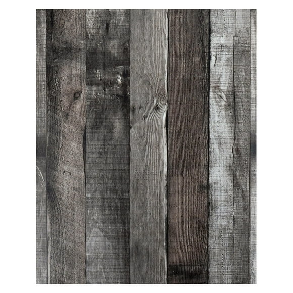 Yun-Aeon 17.3 "" X 1200 "" Madera Natural-Gris Oscuro Papel De Contacto De Madera Papel Tapiz Para Despegar Y Pegar Papel Tapiz Autoadhesivo Extraíble Vintage Papel De Pared De Imitación De Madera Est