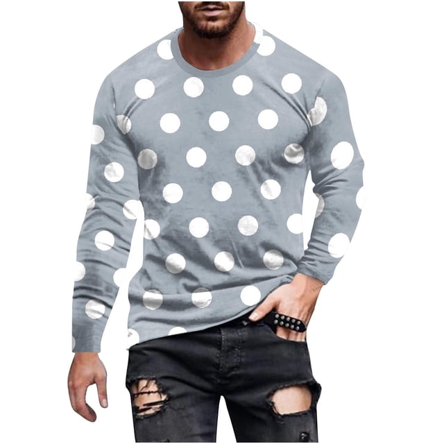 Amzcrzy Sudadera Para Hombre, Moda Informal, Estampado, Cuello Redondo, Manga Larga, Blusa Estampada, Gris, S