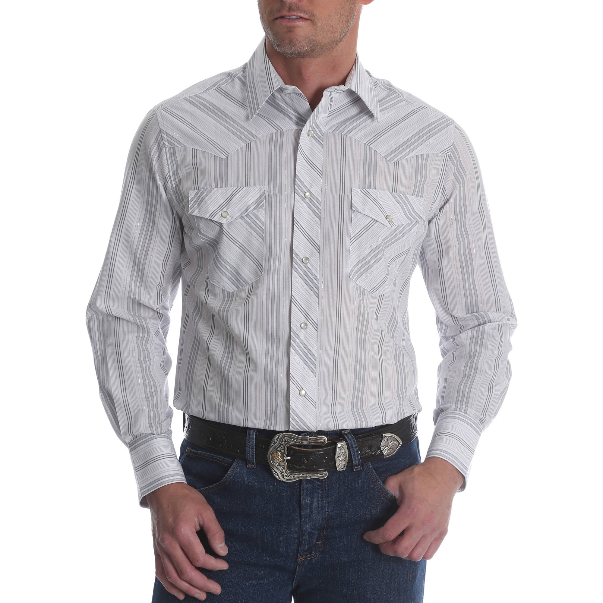 Men's Striped Western Shirt