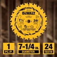 thumbnail image 3 of Hoja de sierra circular DEWALT DWA271424 7-1/4" 24T, 3 of 9